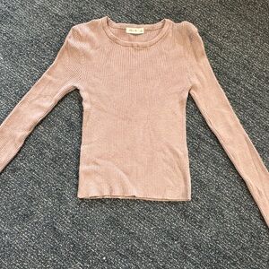 Active USA Mauve Ribbed Knit Top